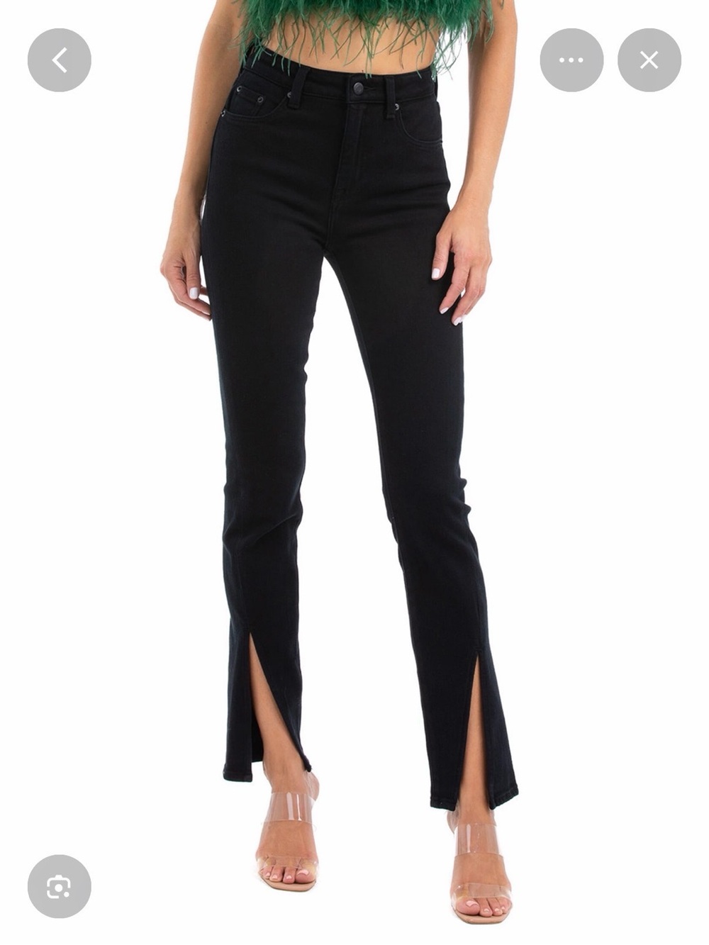 Pistols Teagan Black High-Rise Split-Hem Jeans